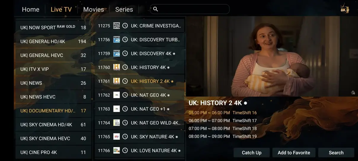 Vexotv multi-screen player interface view